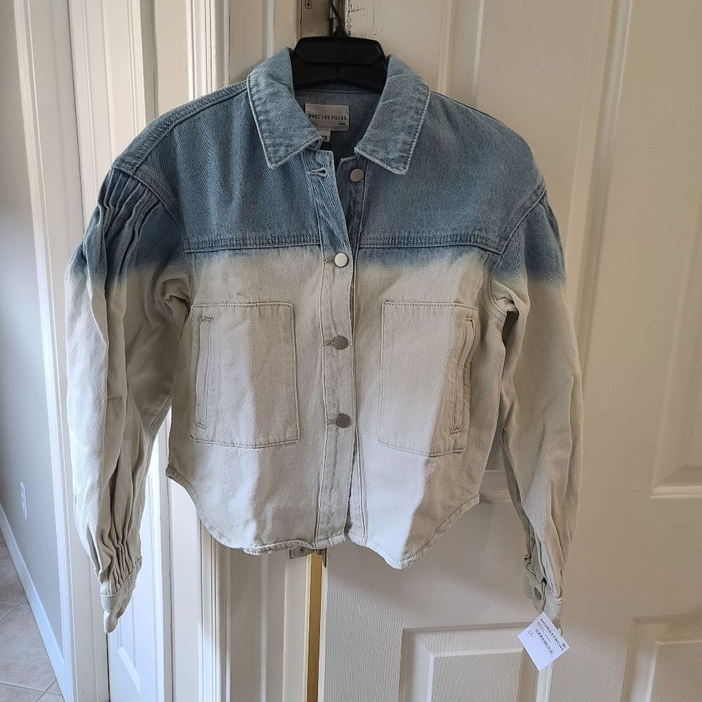 Avec Les Filles Dip Dye Jean Shacket